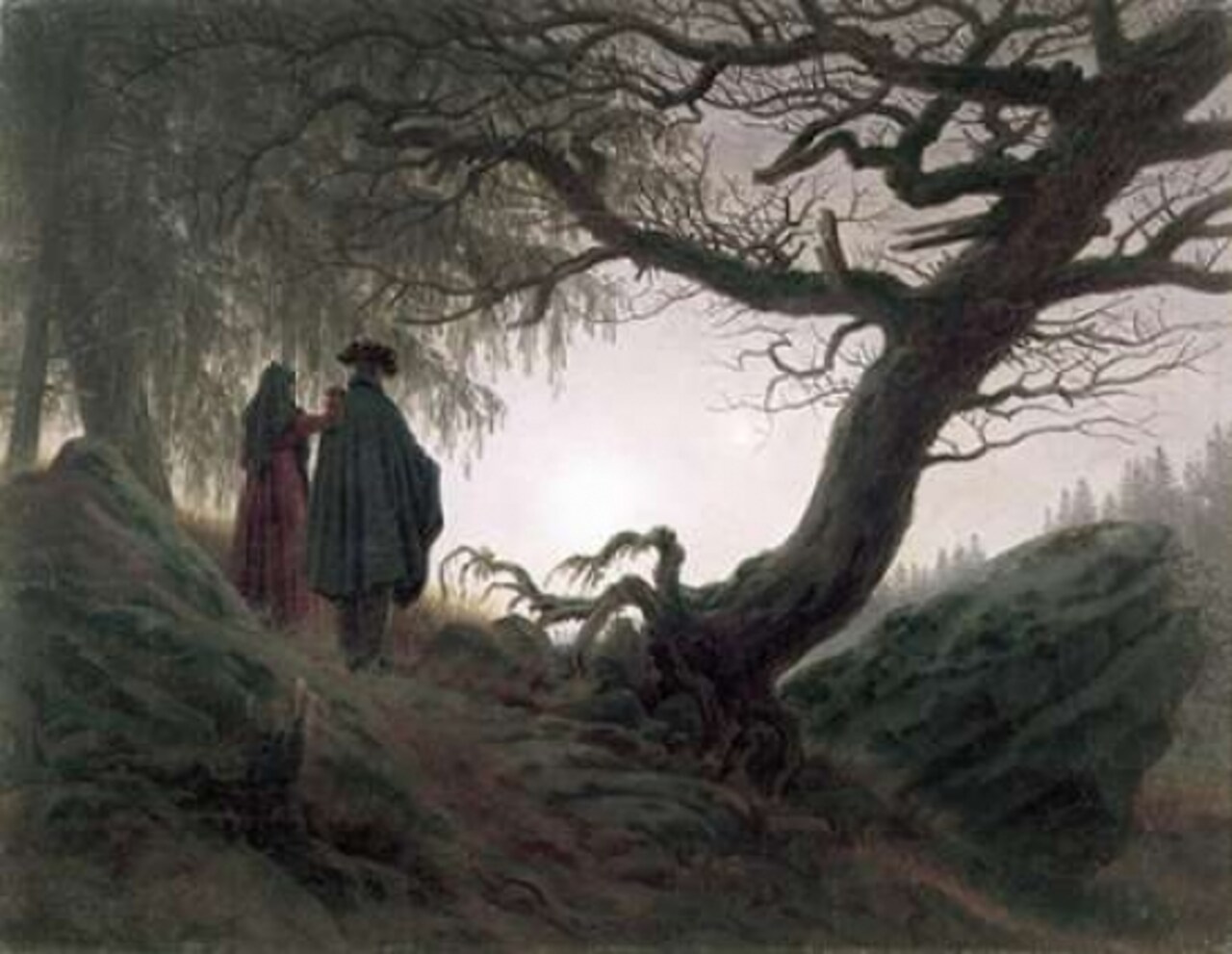 Man and Woman Contemplating The Moon Poster Print by Caspar David Friedrich - Item # VARPDX277602